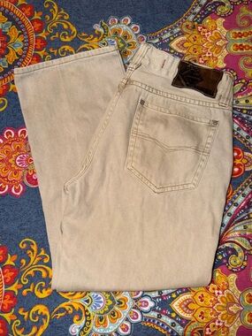 Relaxed Fit Men's Jeans in Light Beige